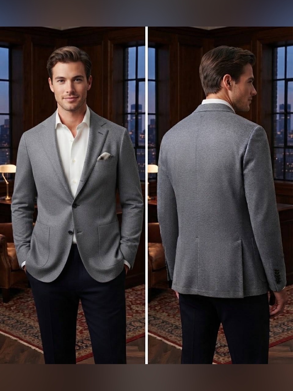 Circolo1901 MensGreyMelangeCotton BlazerJacketSize52(US42)-NEwWithout Tagsw/NOTE